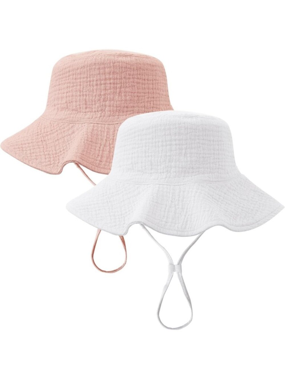 2 Pack Baby Sun Hat UPF 50+ | Muslin Bucket Hats for Summer Beach Fun